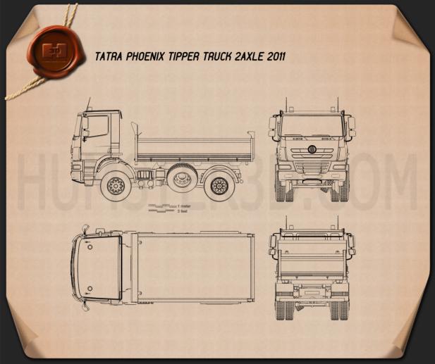 Tatra Phoenix Tipper Truck 2011 Blueprint