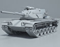 M60 Patton 3d model clay render
