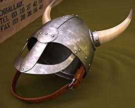 Capacete Viking com Chifres Modelo 3d