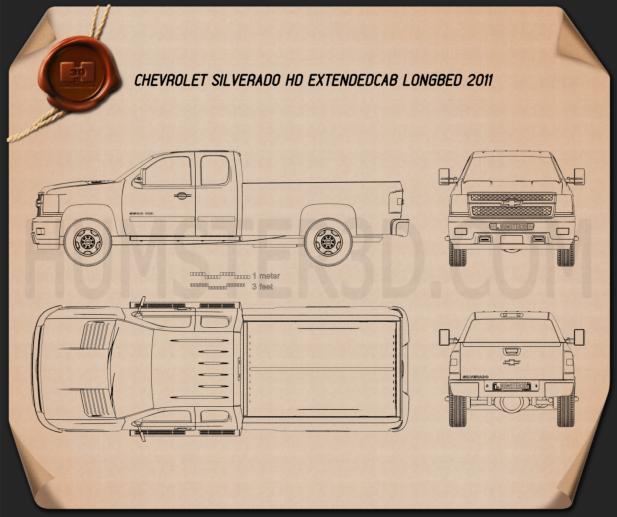 Chevrolet Silverado HD Extended Cab Long bed 2011 Blueprint