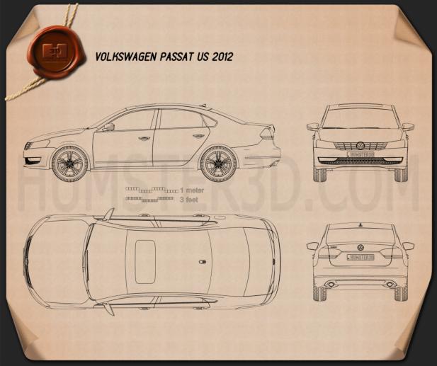 Volkswagen Passat US 2012 Blueprint