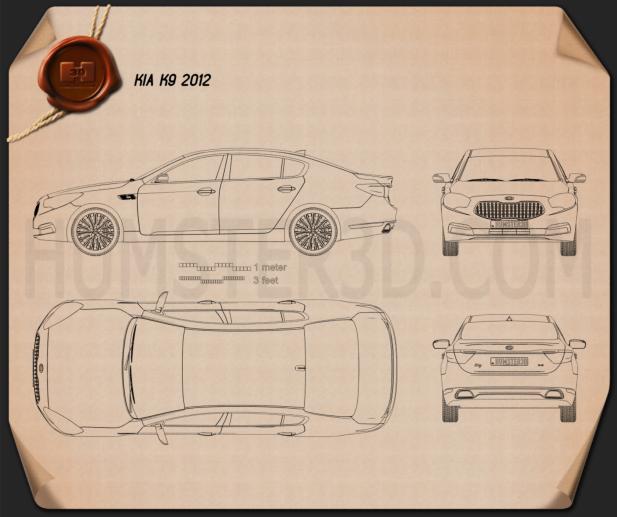 Kia K9 Quoris 2013 Blueprint