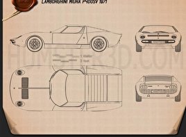 Lamborghini blueprint Download - Hum3D