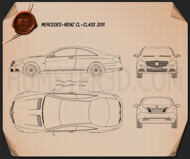 Mercedes-Benz CL-class W216 2011 Blueprint