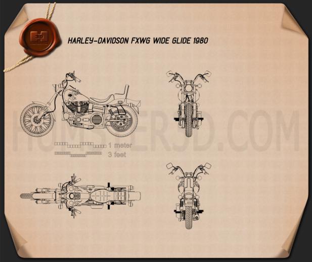 Harley-Davidson FXWG Wide Glide 1980 蓝图