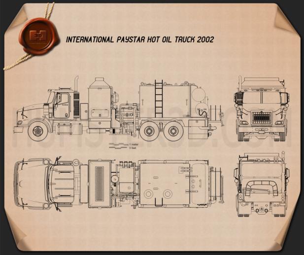 International Paystar Hot Oil Truck 2002 Blueprint