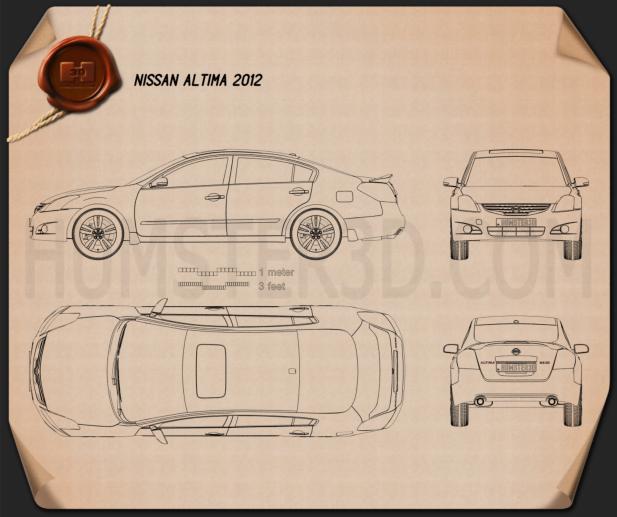 Nissan Altima 2012 Креслення