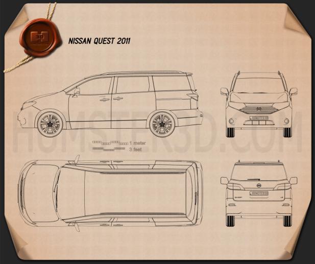 Nissan Quest 2011 Blaupause