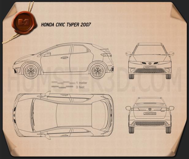 Honda Civic TypeR 2007 Blueprint