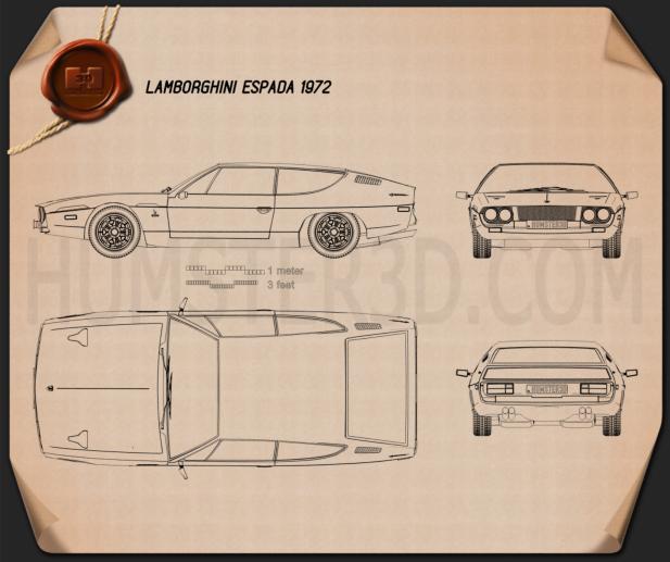 Lamborghini Espada 1972 Blueprint