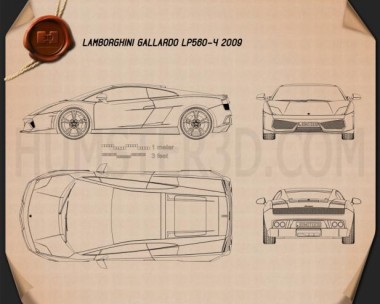 Lamborghini blueprint 3D Models Download - Hum3D