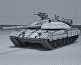 T-64BM Bulat 3d model wire render