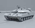 T-64BM Bulat 3d model clay render