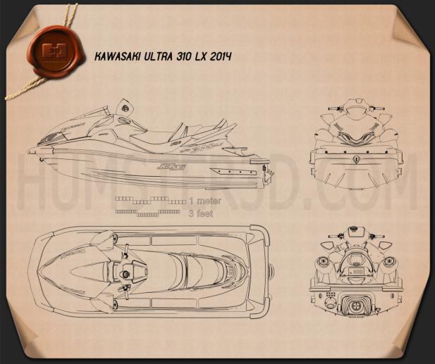 Kawasaki Ultra 310LX 2014 設計図