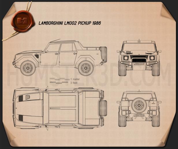 Lamborghini LM002 1986 Disegno Tecnico