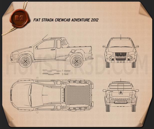Fiat Strada Crew Cab Adventure 2012 Креслення