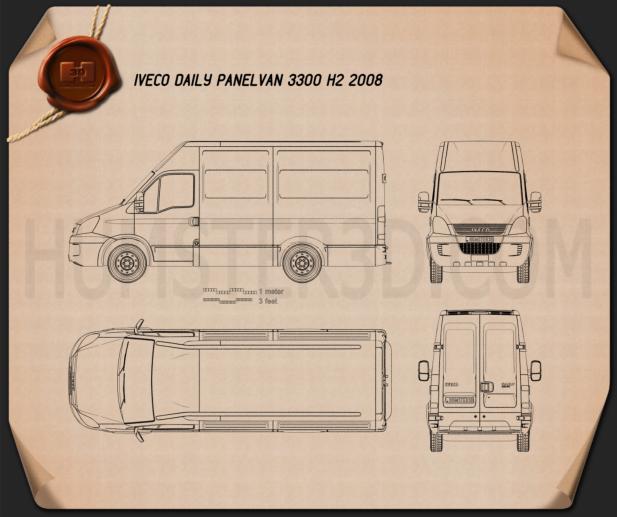 Iveco Daily Panel Van 3300 H2 2008 Blueprint