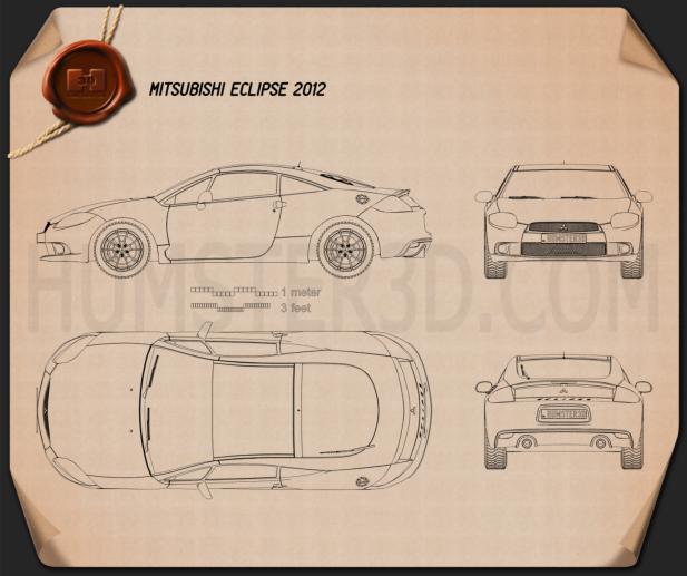 Mitsubishi Eclipse 2012 테크니컬 드로잉