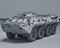 BTR-80 3d model wire render