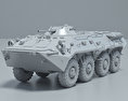 BTR-80 Modelo 3D clay render