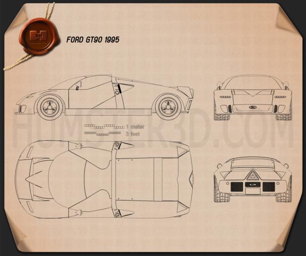 Ford GT90 1995 Blueprint