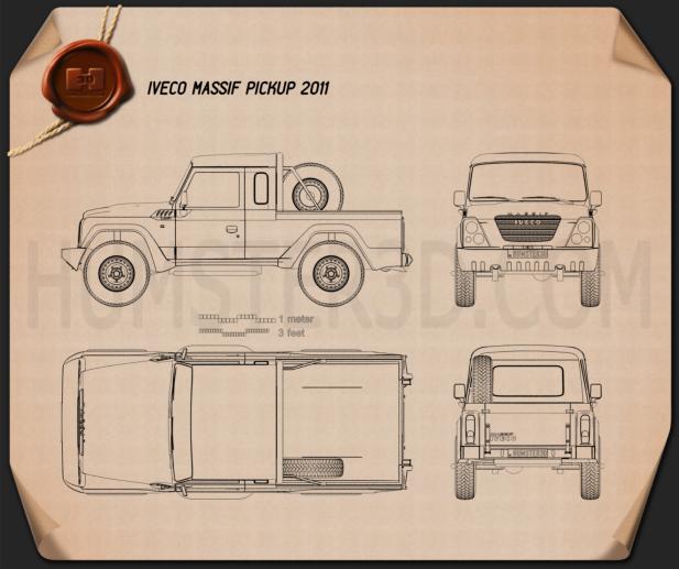 Iveco Massif pickup 2011 Blueprint