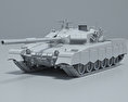 MBT-2000主战坦克 3D模型 clay render