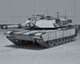 M1A1 Abrams 3d model wire render