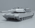 M1A1 Abrams 3d model clay render