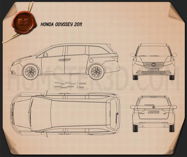 Honda Odyssey 2011 테크니컬 드로잉