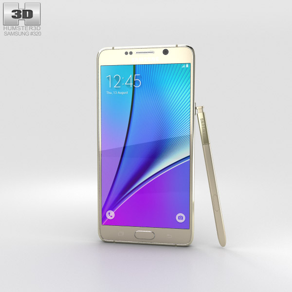 Samsung Galaxy Note 5 Gold Platinum 3D model