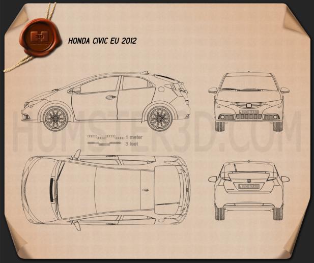 Honda Civic EU 2012 蓝图
