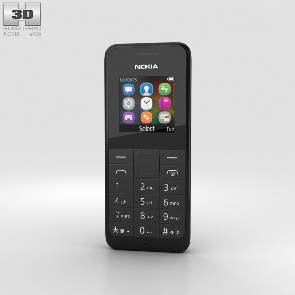 Nokia 105 Dual SIM Black 3D model
