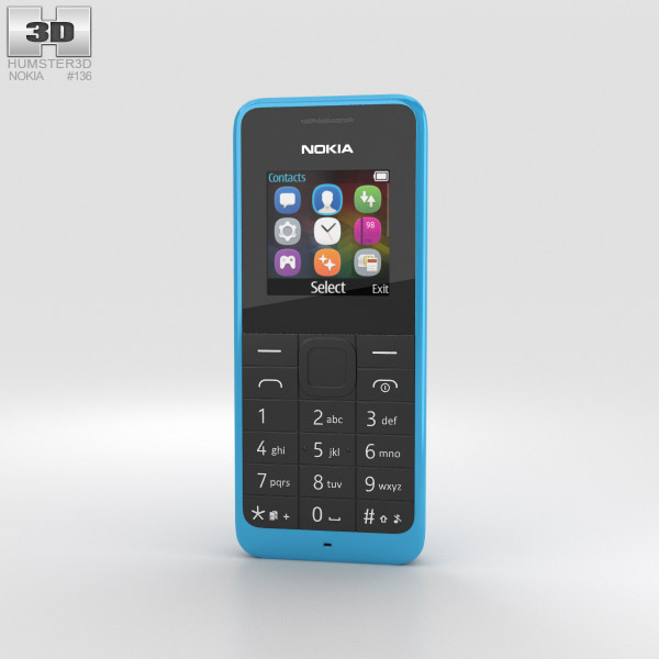 Nokia 105 Dual SIM Cyan 3D model
