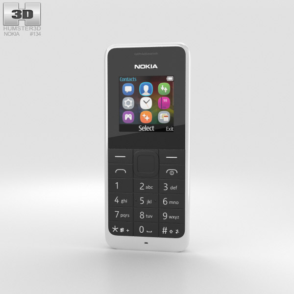 Nokia 105 Dual SIM White 3D model