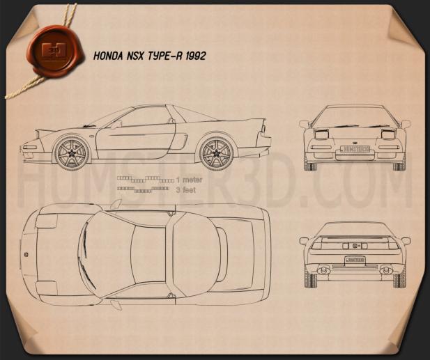 Honda NSX Type-R 1992 Blaupause