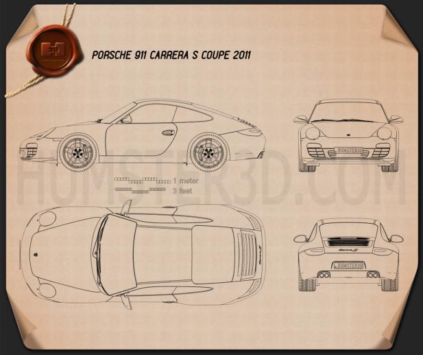 Porsche 911 Carrera S Coupe 2011 Blueprint