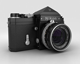 Nikon F Negro Modelo 3D