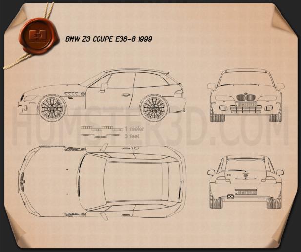 BMW Z3 쿠페 (E36/8) 1999 테크니컬 드로잉