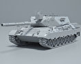 Leopard 1 танк 3D модель clay render