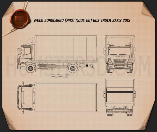 Iveco EuroCargo 箱式卡车 2013 蓝图