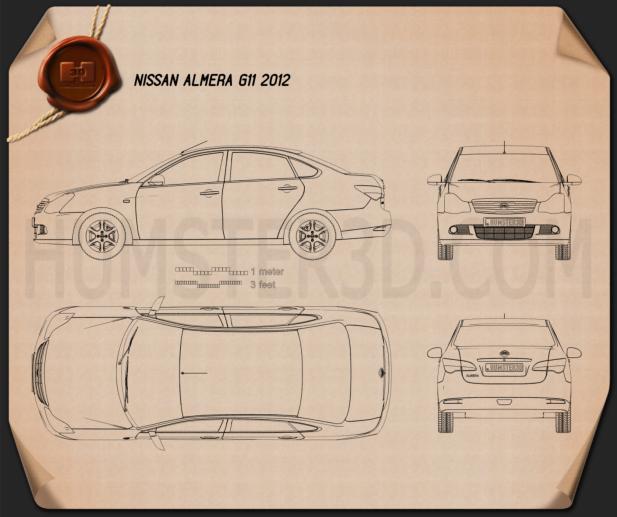 Nissan Almera (Sylphy) 2012 Blueprint