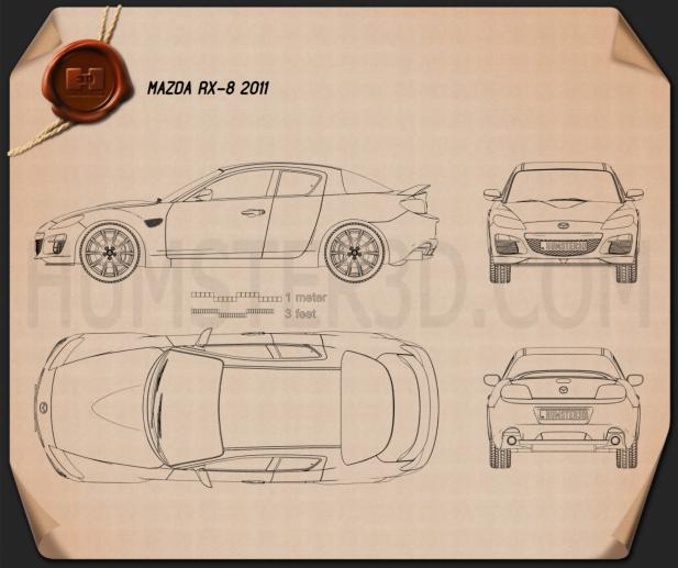 Mazda RX-8 2011 Blaupause
