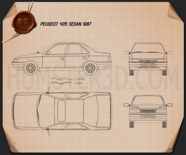 Peugeot 405 轿车 1987 蓝图