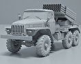 БM-21 Град 3D модель clay render