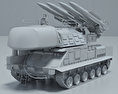Buk M1 missile system 3d model clay render