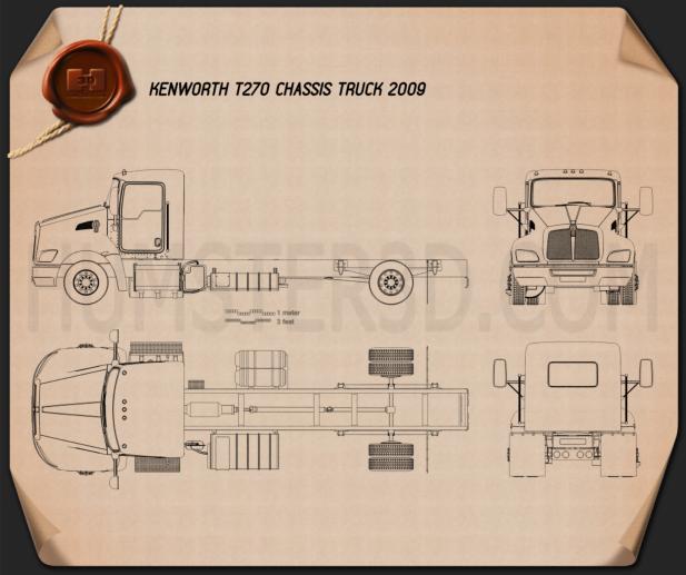 Kenworth T270 섀시 트럭 2009 테크니컬 드로잉