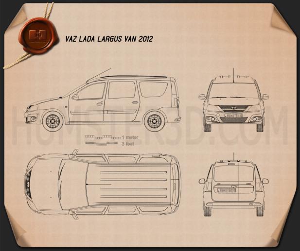 Lada Largus Van 2012 Disegno Tecnico
