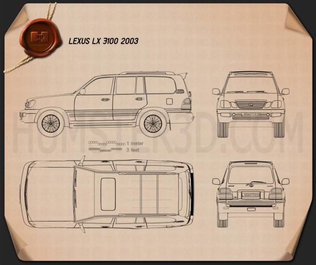Lexus LX 2003 테크니컬 드로잉