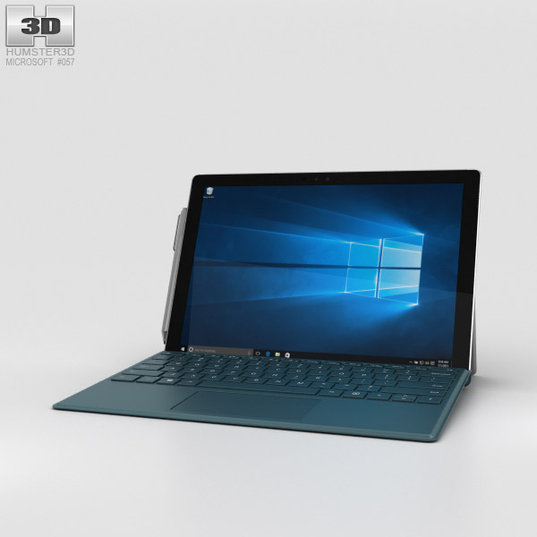Microsoft Surface Pro 4 Teal 3D 모델 